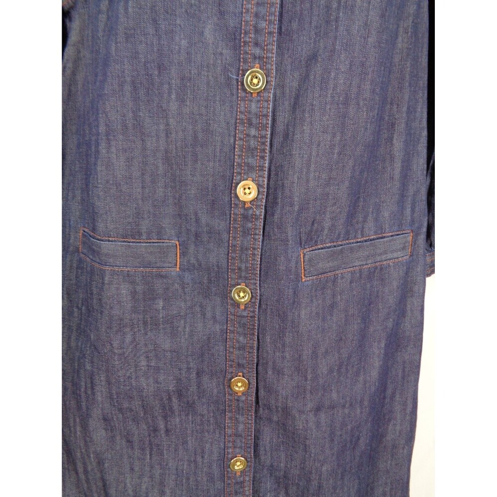 Talbots Petite Denim Utility Shirt Dress Size Medium Petite MP - Picture 6 of 11